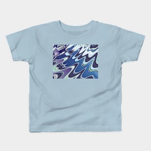 blue and purple abstract waves Kids T-Shirt